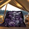1pc Skull Roses Cross Outdoor Flannel Blanket , Machine Washable Perfect Gift for Birthday , Holiday Travel Accessory , Durable Material