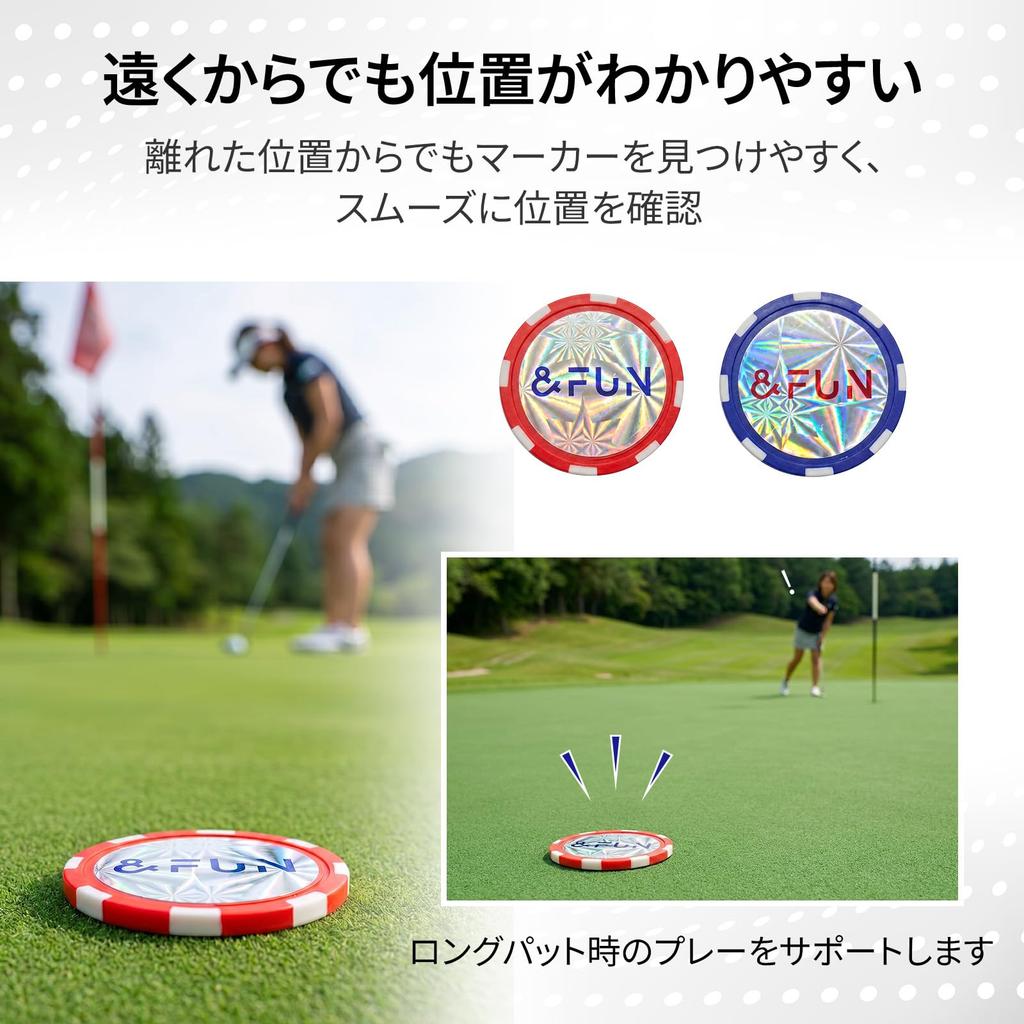 &FUN Golf Marker Set, Stylish, Putt Marker with Lines &