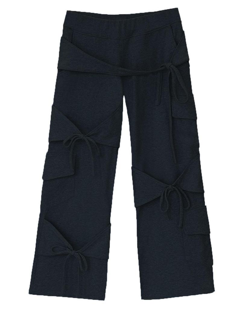 Elastic Drawstring Bow Sweatpants - Solid Color, Hip Hop Casual Long Pants