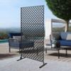 Black Freestanding Privacy Fence Screen 35x75in Laser-Cut 3-Panel Outdoor Partition for Garden Deck Room Devider
