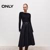 ONLY Women's Faux Two-Piece Knit Patchwork A-Line Mid-Length Dress
