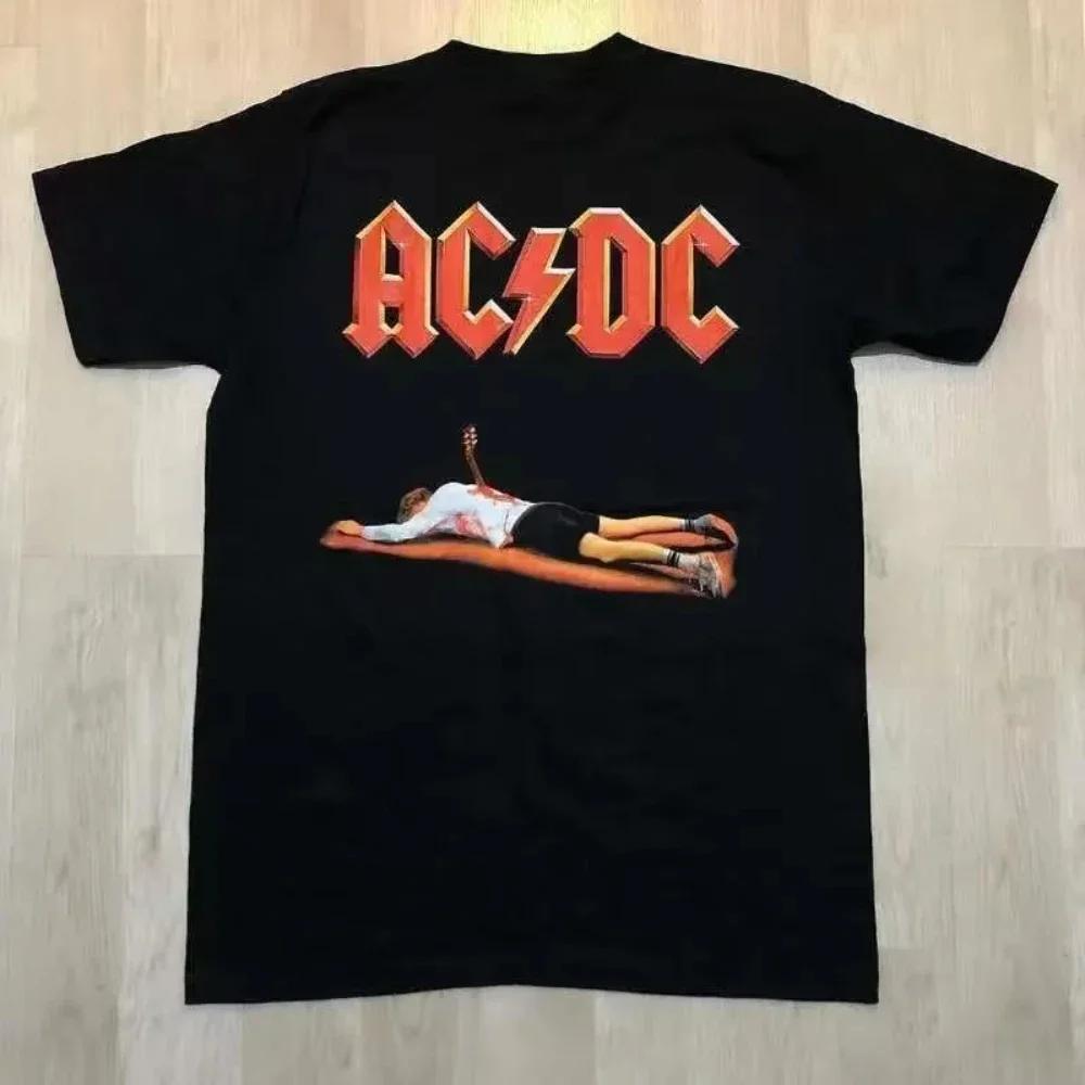 New ACdc Rock Band Cotton Printed Singer Women Men T-shirt High Quality Round Neck Breathable Y2K Short Sleeve 2026 Fan Top