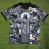 Maillot d'entraînement de football d'été Brésil Édition Spéciale Jésus Noir Gris Maillot de Football Adulte Enfants Extérieur Séchage Rapide T-shirts