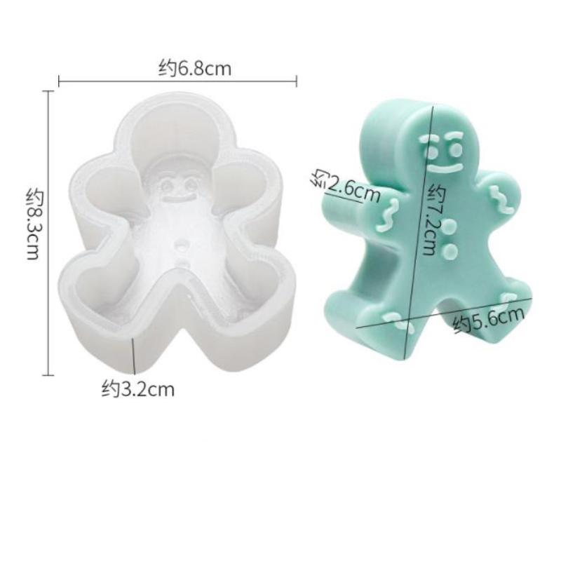 3D Christmas Tree Gingerbread Human Silicone Mold Handmade Candle Soap Plaster Crafts Resin Mold DIY Chocolate Cake Baking Tools