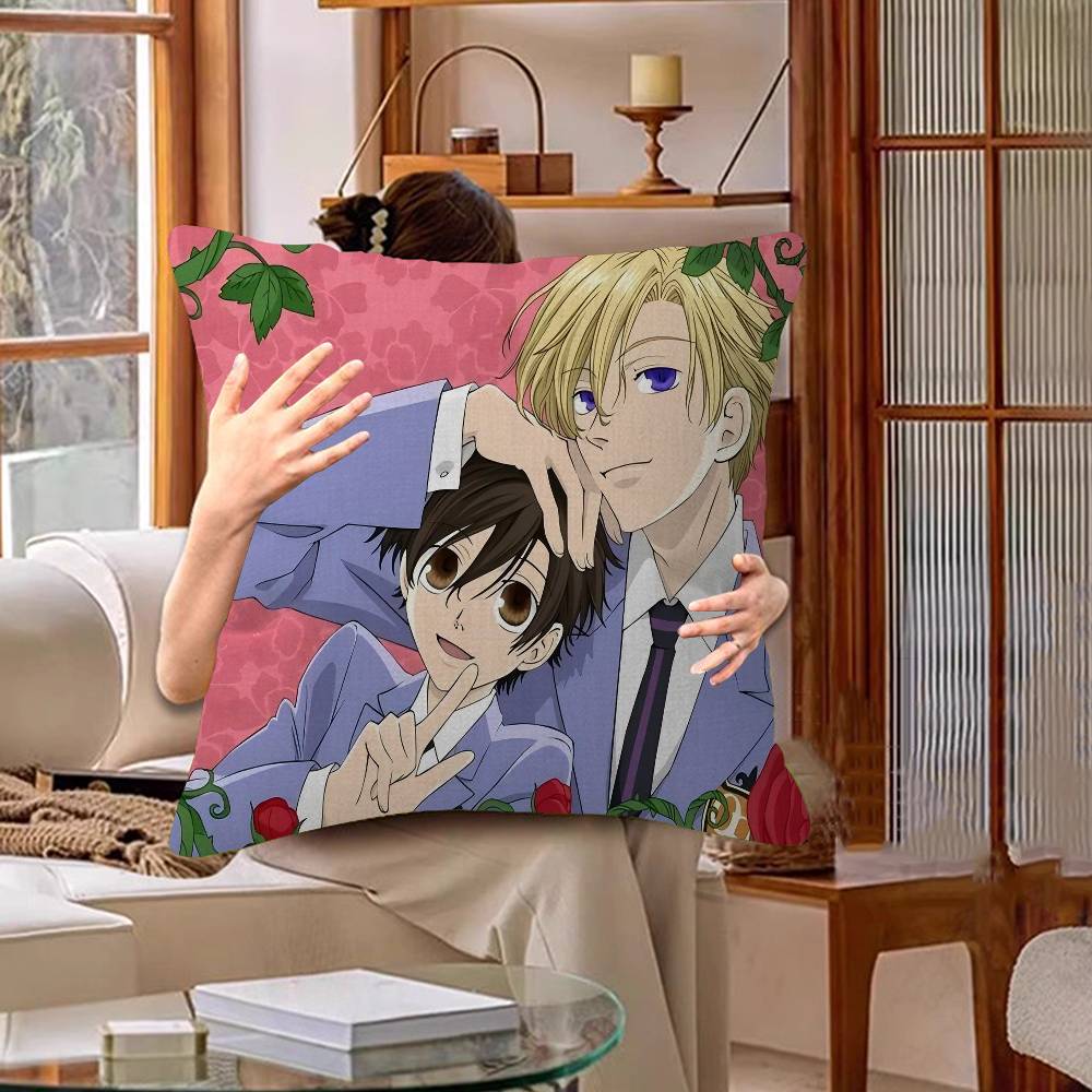 Anime Ouran High School Host Club Personalized Picture Text Home Decorative Pillows Household Gifts 45x45cm