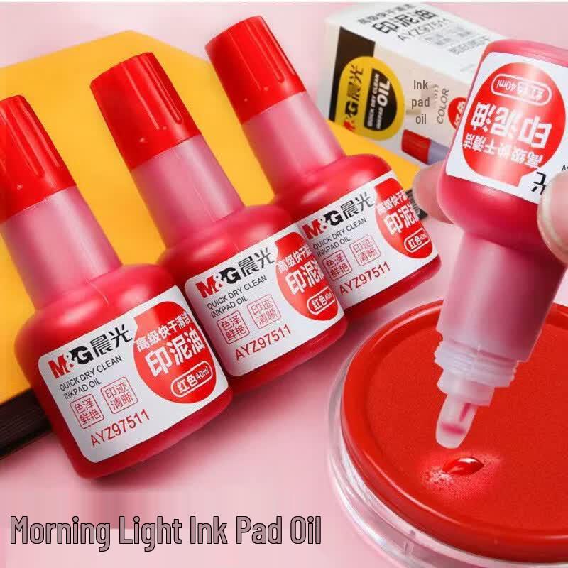 Chenguang Fast-Drying Red Inkpad Oil