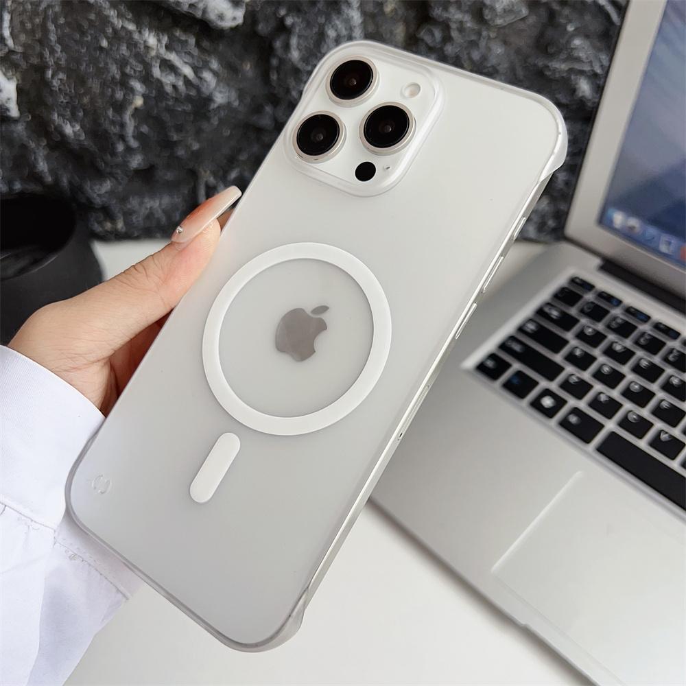 Matt Frosted Rahmenlos Für Magsafe Hülle Für iPhone 16 15 14 Plus 13 12 11 Pro Max Durchscheinend Magnetisch Kabelloses Laden PC Hülle