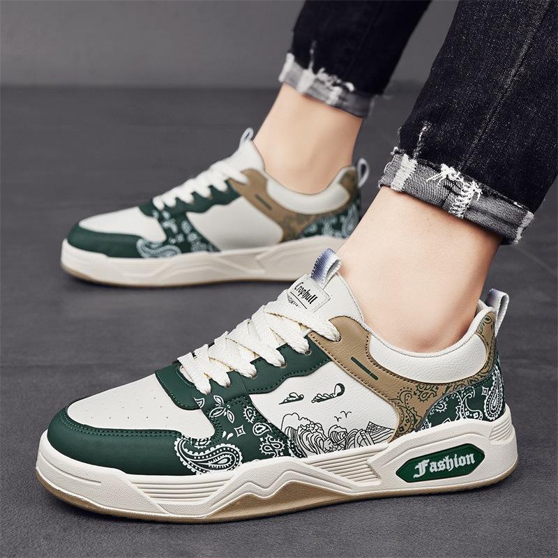 

Men s shoes summer new fashion leisure sports breathable trend landscape painting wear-resistant comfortable low-top lightweight men s board shoes 39
