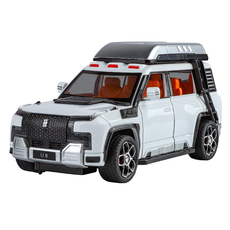 1/24 BYD Yangwang U8 Alloy SUV Car Model Diecast Metal New Energy Off-Road Vehicles Car Model Sound and Light Childrens Toy Gift