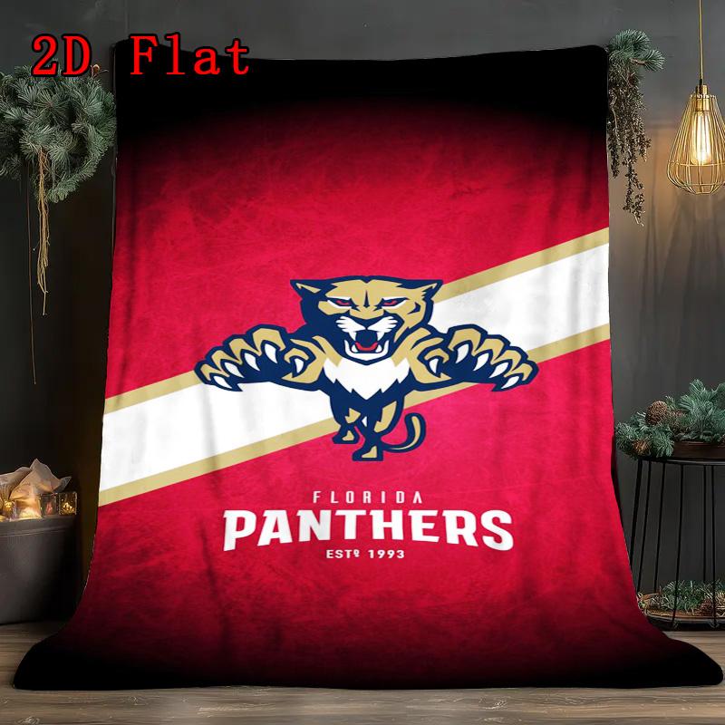 Florida Panther Print 2D Flat Pattern Flannel Blanket High Quality All Seasons Warmth and Comfort Perfect for Christmas Gifts.