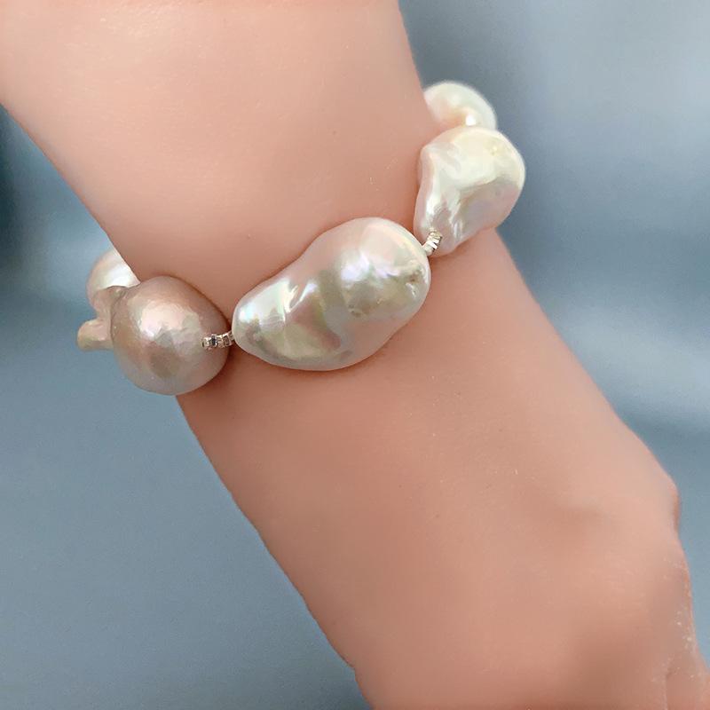 Freshwater Baroque Pearl 925 Broken Silver OT Fastener French Retro Vocal Victor's Temperature Hand