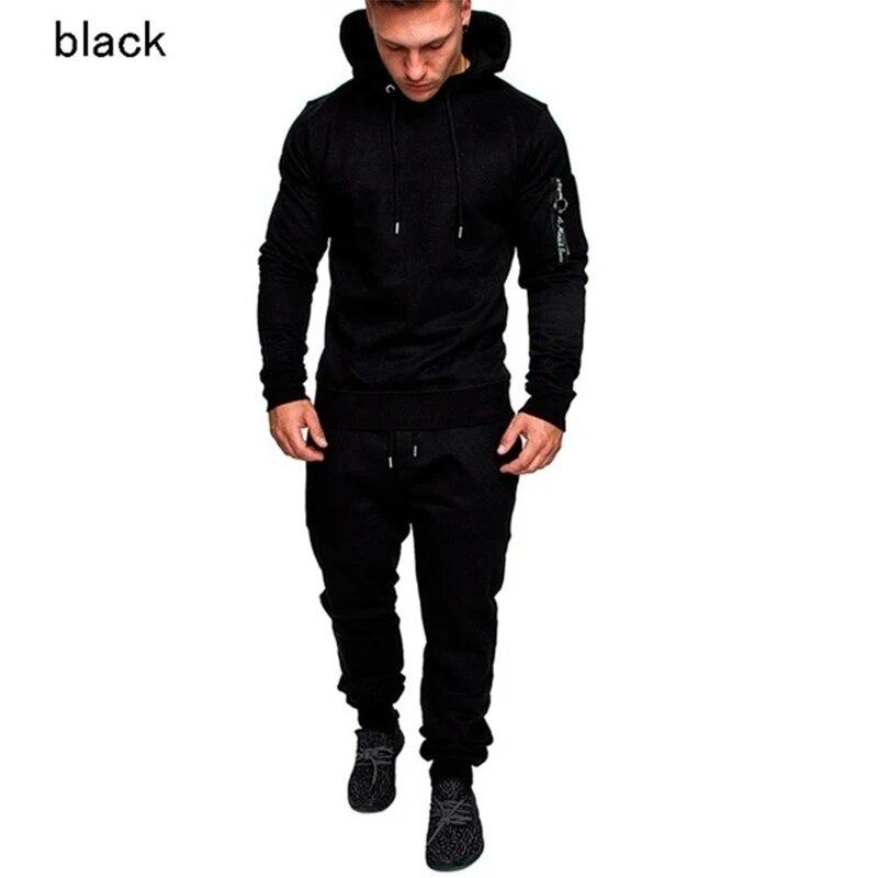 Herren Sportanzug Männer Langarm Hoodies Hosen Streetwear Sweatshirt Hosen Trainingsanzug Jogginganzüge