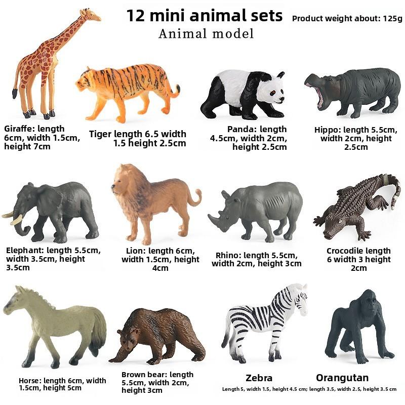 Mini Wild Animal Model Set With Plastic Figures For Educational Display And Collection