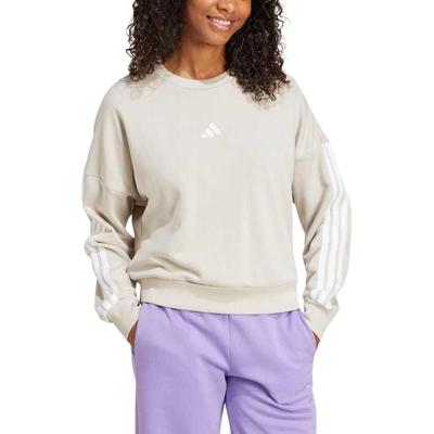 Comodo Pullover a Girocollo a Righe Top da Donna Miracle-Alum-Marrone Bianco JE0014