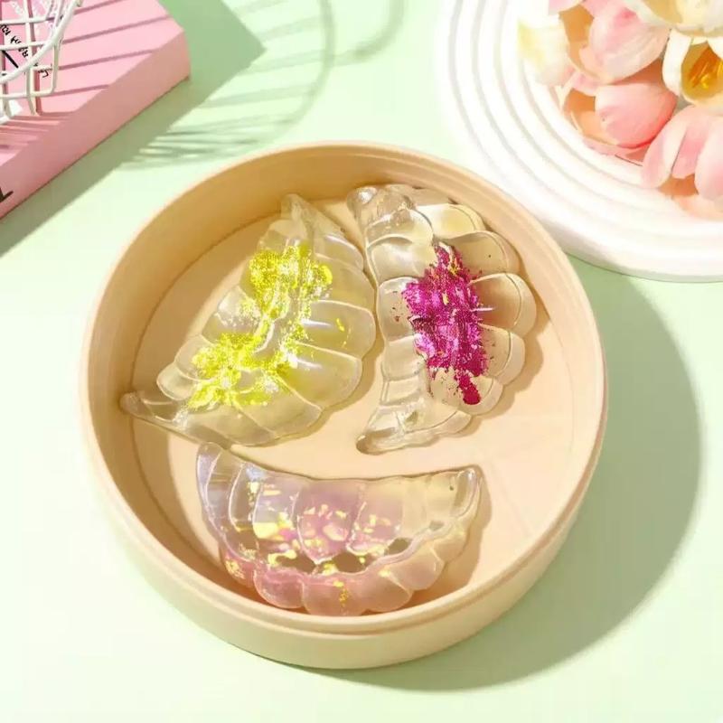 Anti Anxiety Dumpling Fidget Toys 3Pcs Glitter Transparent Pack With Steamer Sensory Toy for Work Break Relaxation