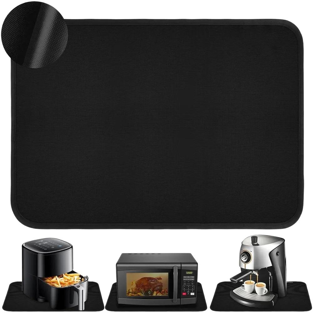 For Kitchen Appliances Black Air Fryer Mat Silicone Coated Pad Silicone Coated Fiberglass Waterproof And Oil-proof