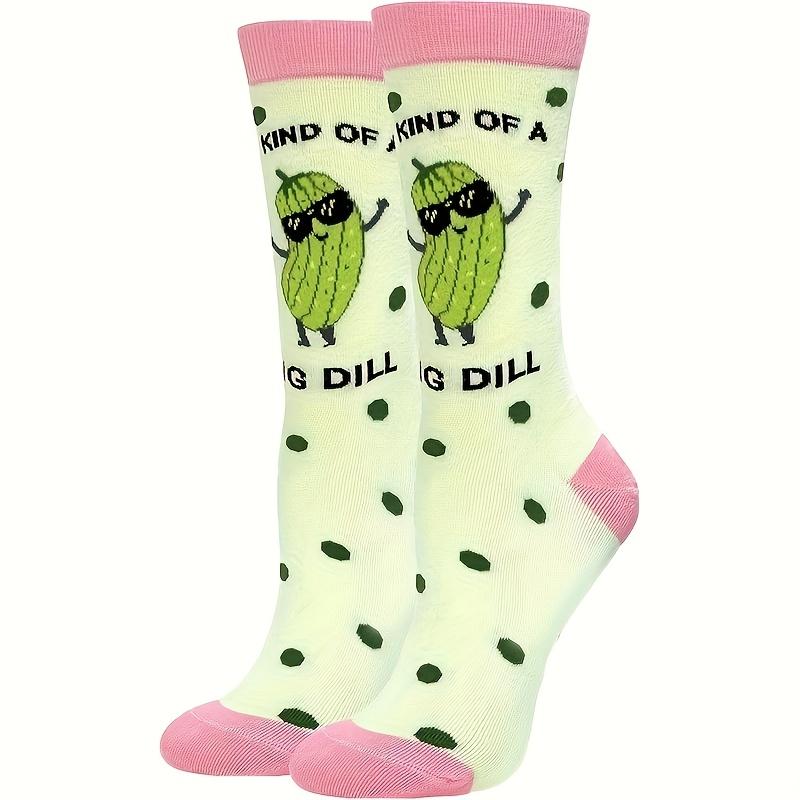 

Cute bitter melon polka dot pattern sports mid-calf socks, breathable and comfortable, a special gift for friends and family One Size