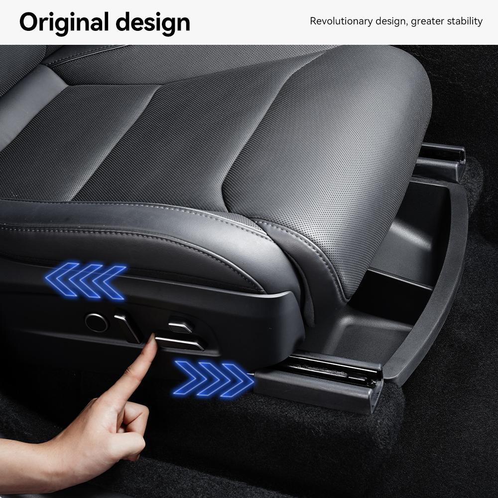 YZ For Tesla Model YL Under Seat Storage Box Drawer Front Rear Seat Lower Organizer Tray Car Interior Accessories