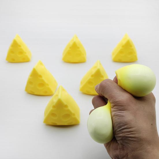 Simulated Triangle Cheese Squeeze Toy Stress Relief Cheese Fidget Toy Slow Rising Simulation