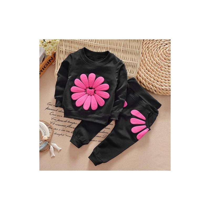 Entzückende Kleinkind Kinder Baby Mädchen Herbst Outfits mit gemütlichen T-Shirt Oberteilen und langen Hosen 2-teiliges Set