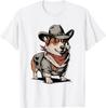 Funny Corgi Cowboy Western Corgi Lover Country Corgi T-Shirt