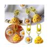 Cujmh Resin Fried Egg Keychain Cute Simulation Food Pendant Bag Charm Accessory