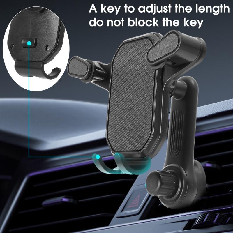 Gravity Car Phone Holder 360 Degree Rotating GPS Stand Car Mount Air Vent Dashboard Car Smartphone Metal Embedded Hooks Holder