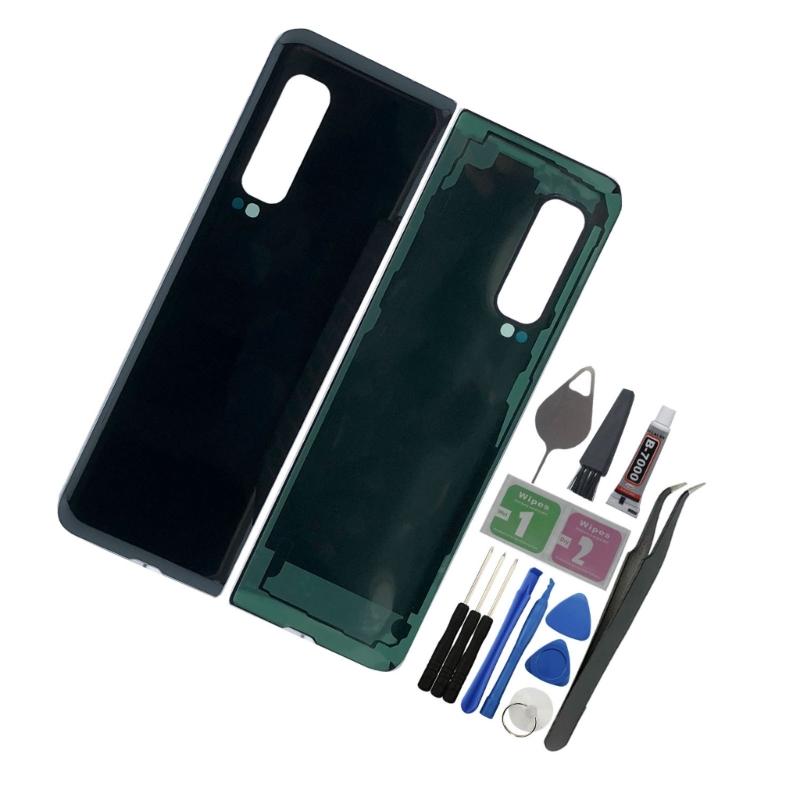 For Z Fold F900 Battery Door Back Cover Replacement (Black,Silver)