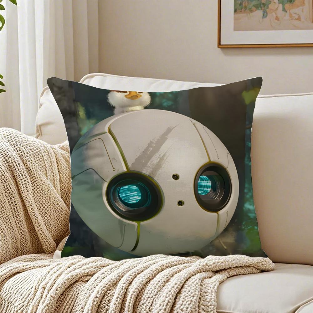 Adventure Movie The WWild RRobotS Cushion Cover Linen Pillowcase Soft for Sofa Bed Home Room Decor