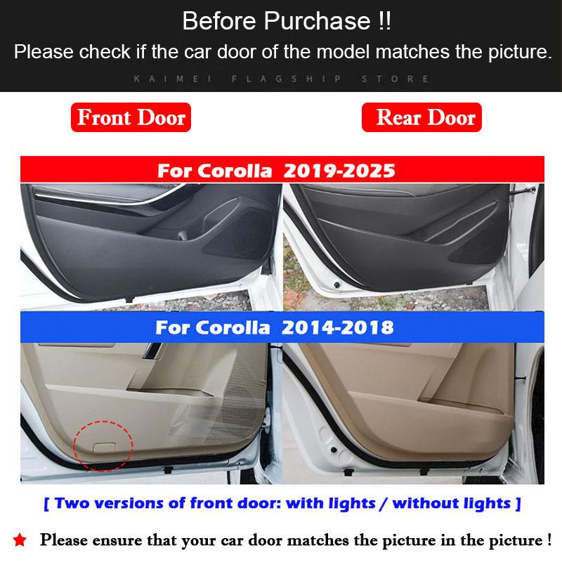 Car Door Anti Kick Pad Protection Stickers for Toyota Corolla 2014-2025 Glove Box Carbon Fiber Anti-dirty Sticker Accessories