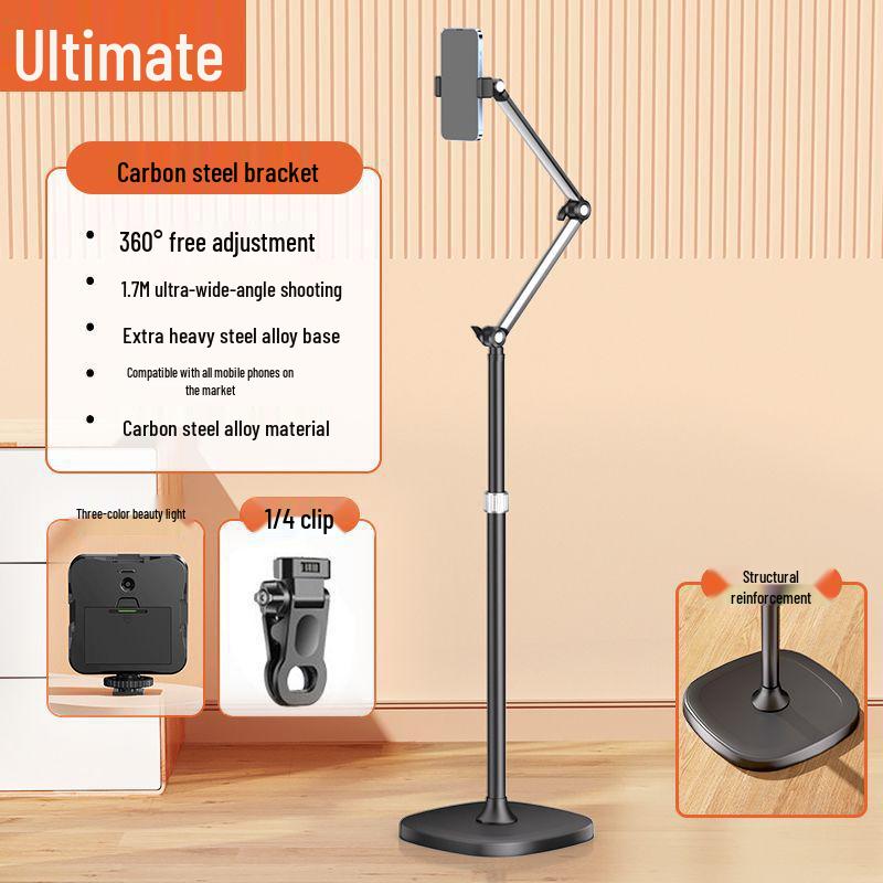 Floor-Standing Multi-Functional Photography Stand for Mobile and Desktop Use