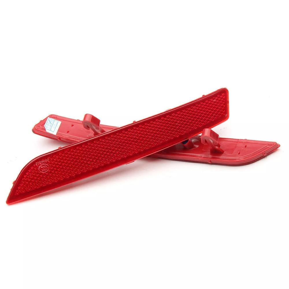 1 Pair Car Rear Bumper Reflector Light Left&Right Red For Peugeot 508 2011-2014