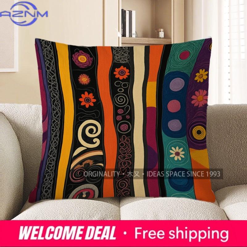 Home Decor Colorful Abstract Pattern Decorative Pillow Cover Pattern Cushion Cover Suitable For Sofa Bedroom Car Pillow Cover