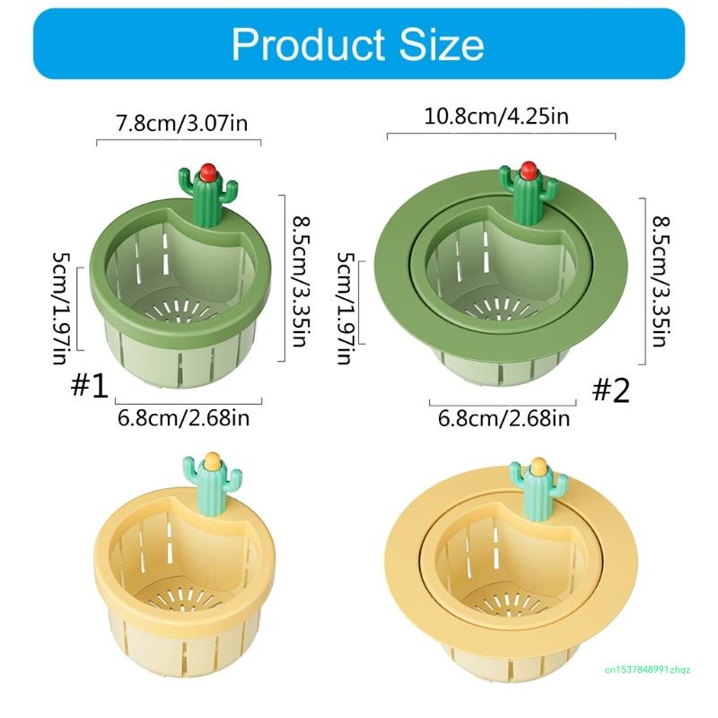 Innovative Cactus Kitchen Waste Strainer Press Release Draining Basket Multifunctional Green Cactus Sink Filter Net