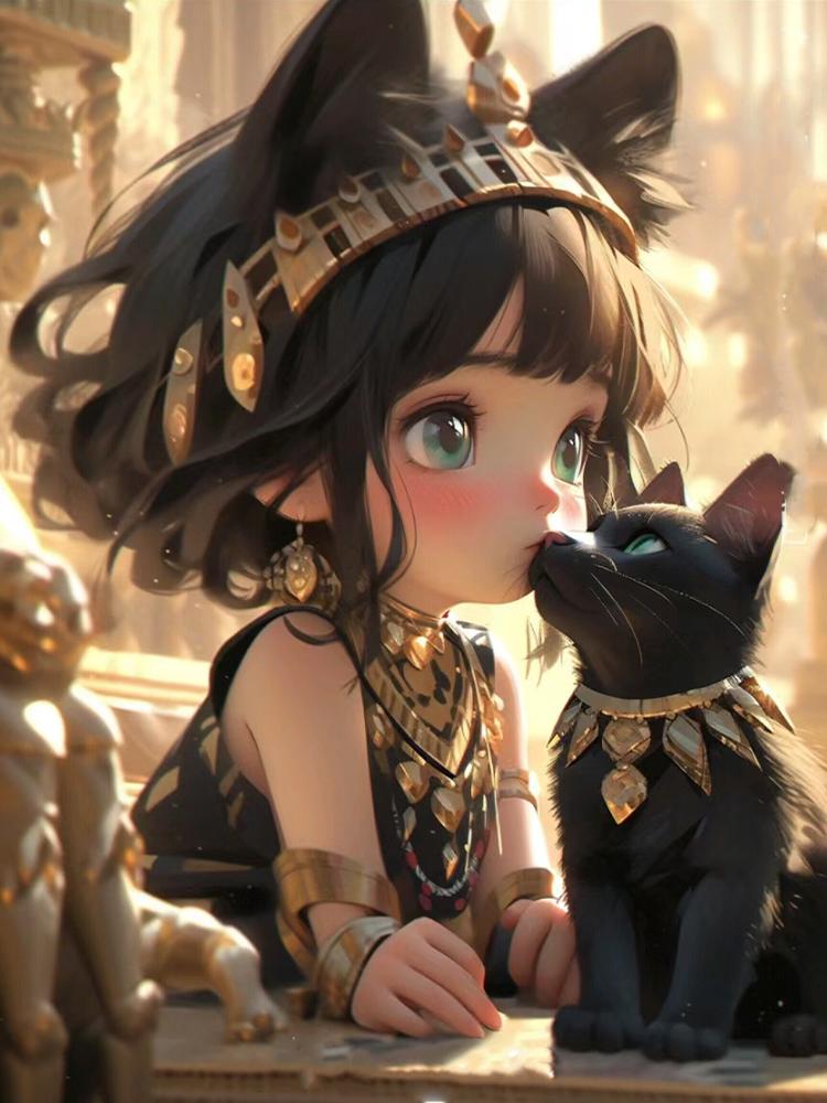 

Девочка и кошка 5D DIY Алмазная картина Распродажа Полная квадратная круглая алмазная мозаика Вышивка Картина Водная алмазная вышивка крестом Full Round 20x30CM