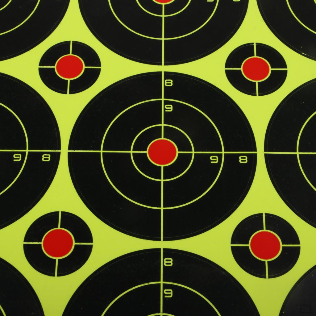 90pcs 8cm Bright Yellow Splatter Hole Paper Target for Hunting
