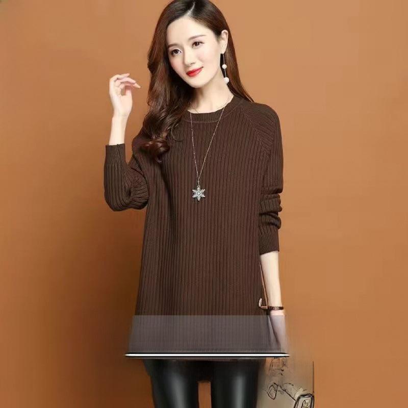 Trendy Slim-Fit Knitted Sweaters for Plus-Size Women - Medium To Long Length, Perfect for Autumn and Winter.