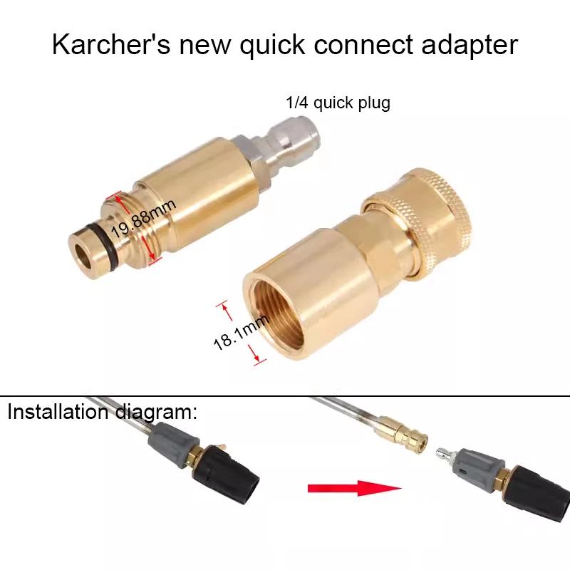 New High-pressure Water Gun Conversion Quick Connector Adapter All Copper
