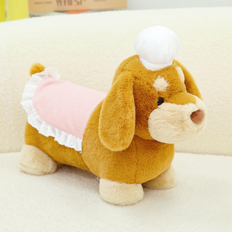

Burger Plush Dog Toy Chef Cartoon Stuffed Animal Doll Cute Kids Birthday Gift