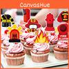 Birthday Fire Themed Cake Decoration Plugin Eight Piece Sets Party Props