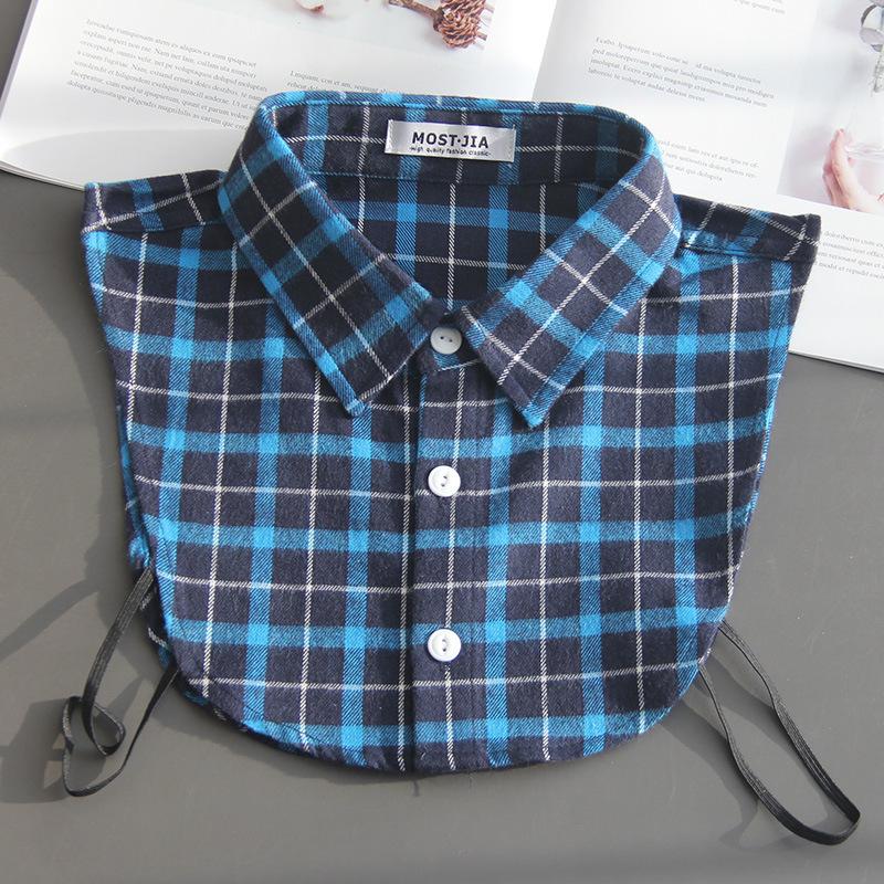 Plaid Fake Collar Shirt Children Print Collares Mujer Cotton Detachable Collar Choker Kids Boys Girls Removable Half Shirt