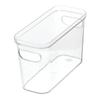 Plastic Food Storage Canister Bin Stackable Clear Container Fridge Freezer Pantry Storage Durable One Touch Lid 4x10x6 Inches