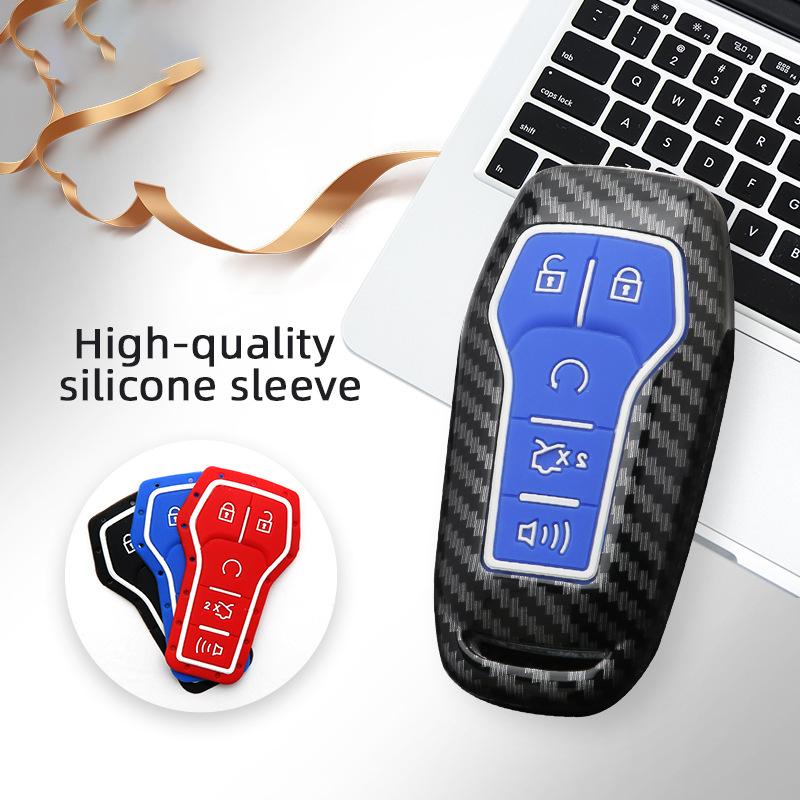 Abs Carbon Fiber Auto Key Fob Caser Fit For Ford Fusion Mondeo Mustang F-150 Explorer Edge Auto Auto Accessories