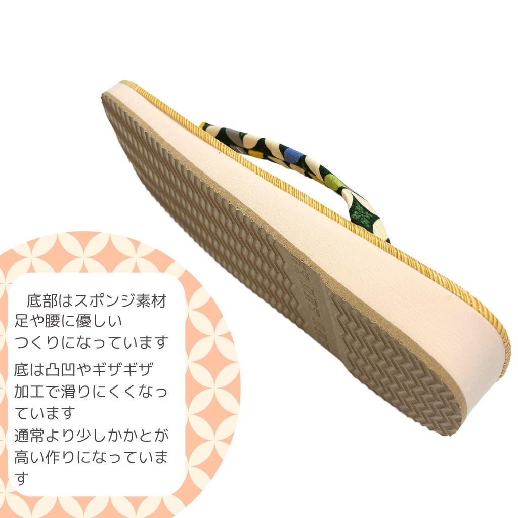 Exclusive Zori Footwear with a Folded Vinyl Perfect for Festivals and Everyday Shippo Pattern Square Shape [momoten] [Amazon Brand] Japanese-Made