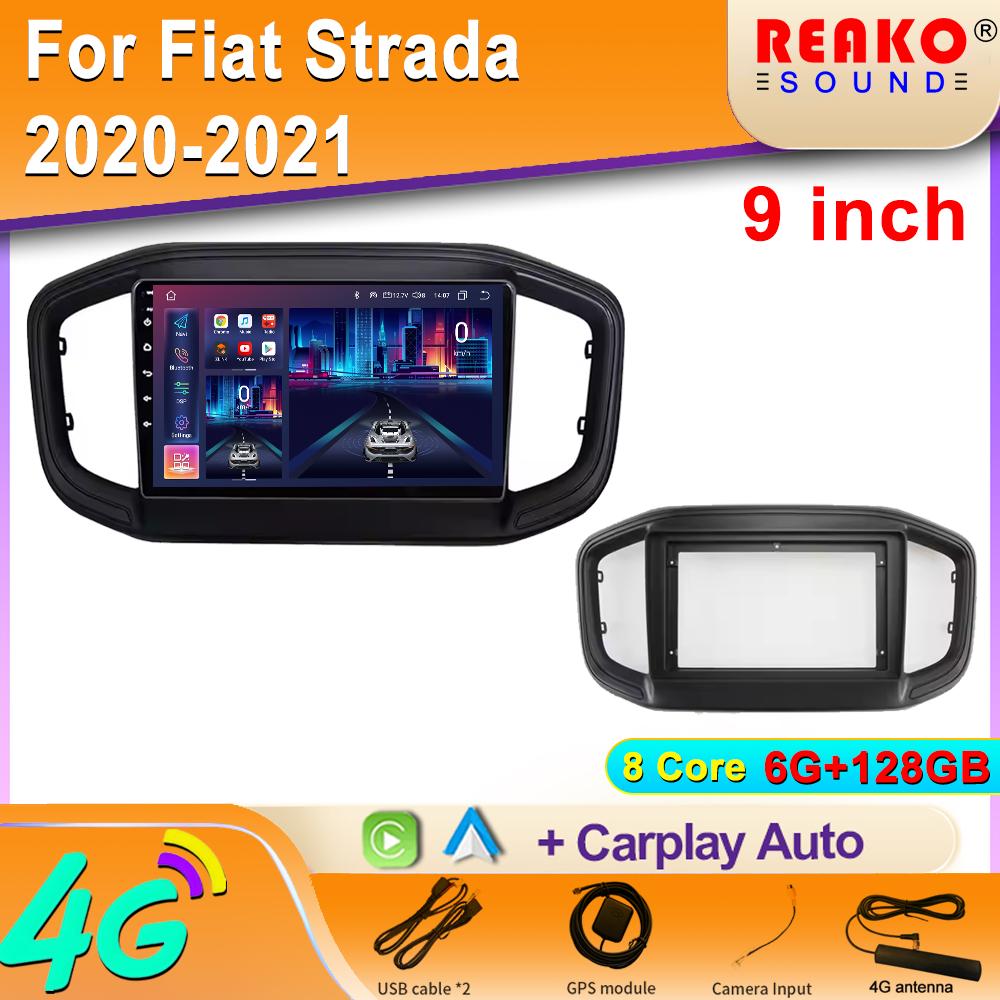 Android 2K Car Radio For Fiat Strada 2020 2021 2022 Video Multimedia Player Navigation Stereo GPS Carplay Autoradio