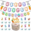 Creative Easter Party Decorations Cute Happy Easter Decor Handmade Rabbit Egg Banner  Cake Supplies