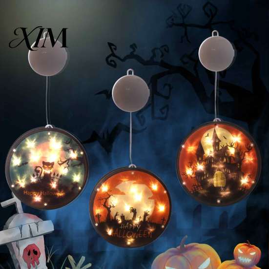 Battery Powered Ghost Light Halloween Window Decor Light, Pumpkin Fairy Hanging Lamp String Lantern for Party, Spooky Decoration, Festive Prop