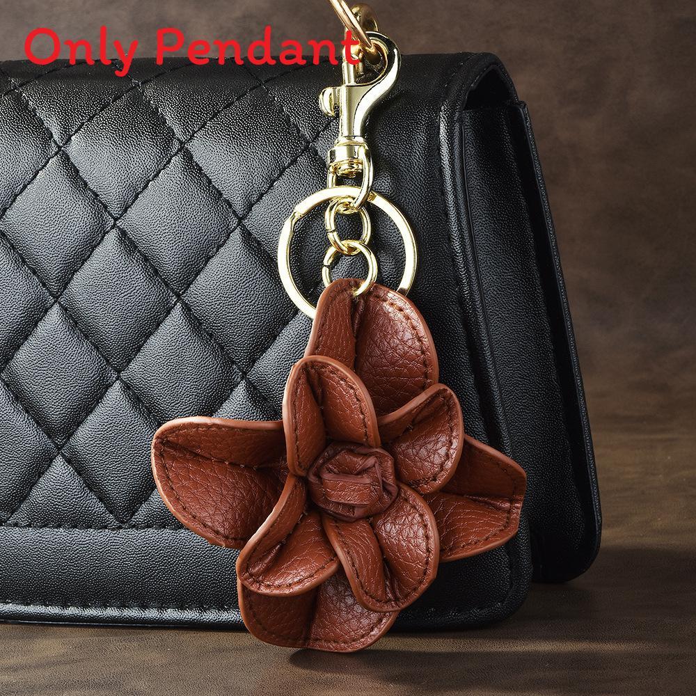 Mode-Autoschlüsselanhänger mit Kunstleder und Blumenmuster für Tasche und Schlüssel