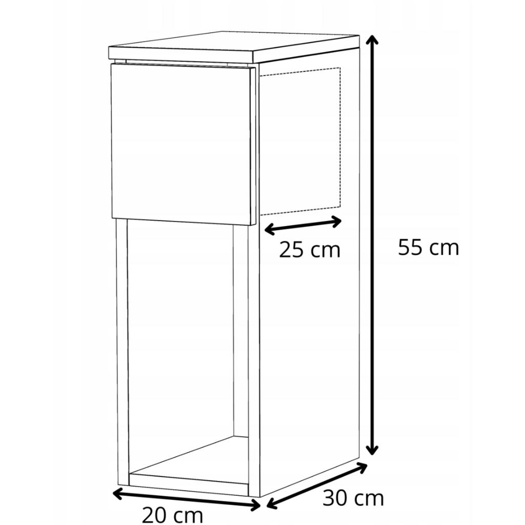 Comodino Stretto Rovere Grigio Wotan 20 Cm Tavolino Da Comodino Per Camera Da Letto Loft