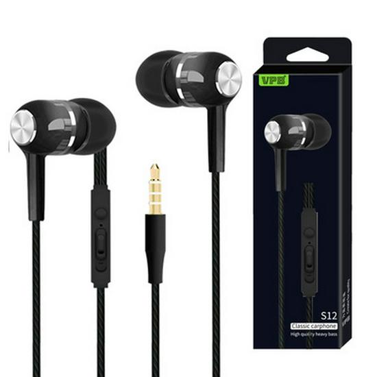 

Спортивная проводная гарнитура VPB S12 с мощными басами и микрофоном